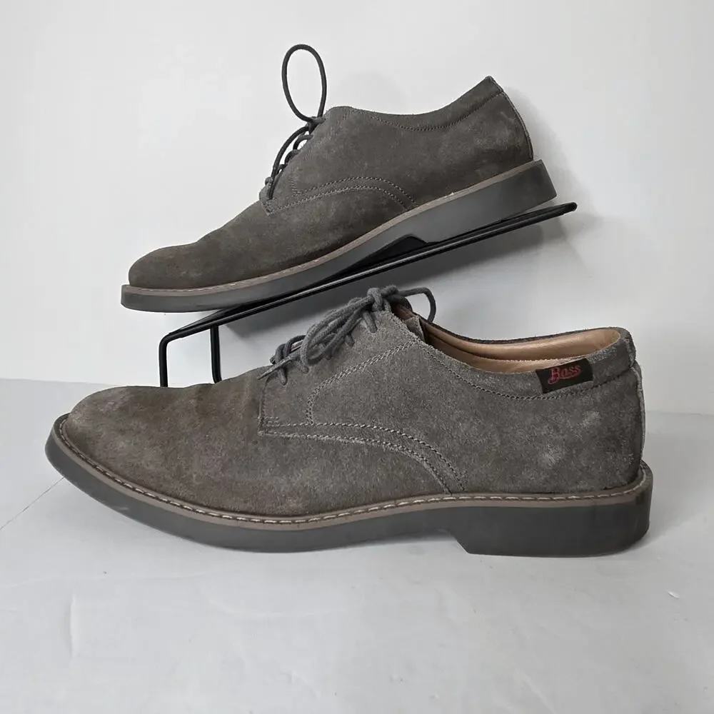 G.H. Bass & Co Mens Pasadena Grey Leather‎ Suede Shoes SZ 8W No Insoles Office